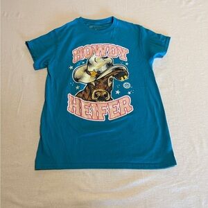 Howdy Heifer Kids Blue T-Shirt Size‎ Small